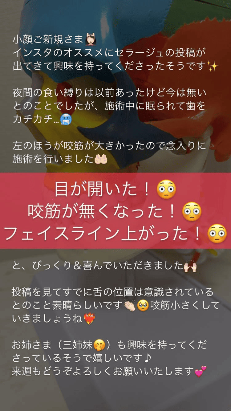 目の開き 食いしばり･咬筋 小顔･フェイスライン